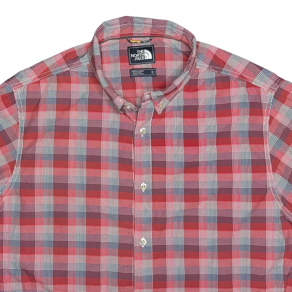 The North Face Men's XL Monanock Casual Button Up‎ Shirt Mens Red Plaid Gorpcore